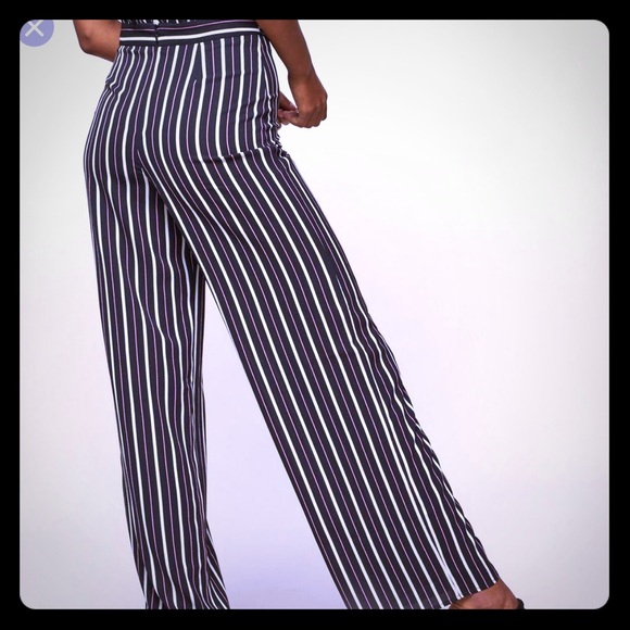 🎉HP 🎉Striped Front Tie Wide Leg Pants - Picture 3 of 8